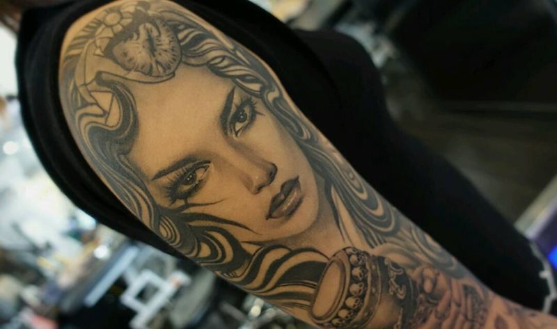 欧美花臂纹身图片