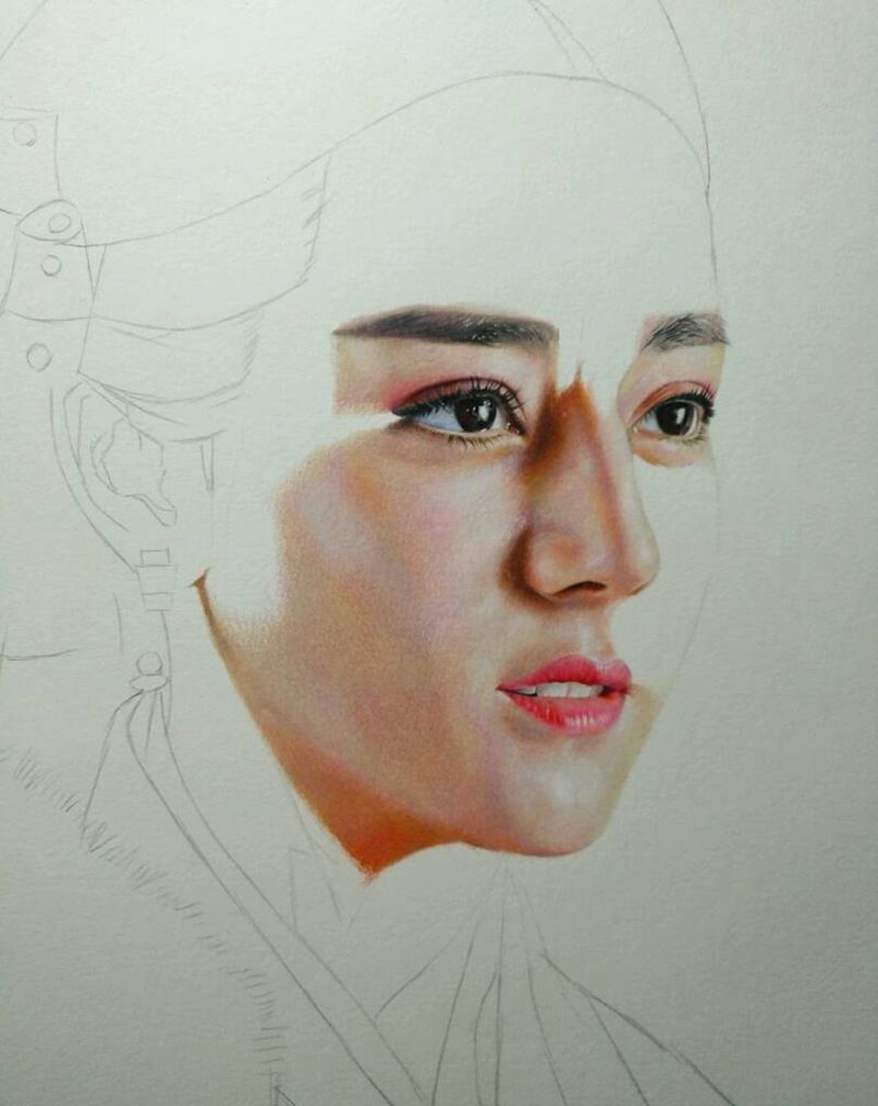 彩铅肖像纹身图片