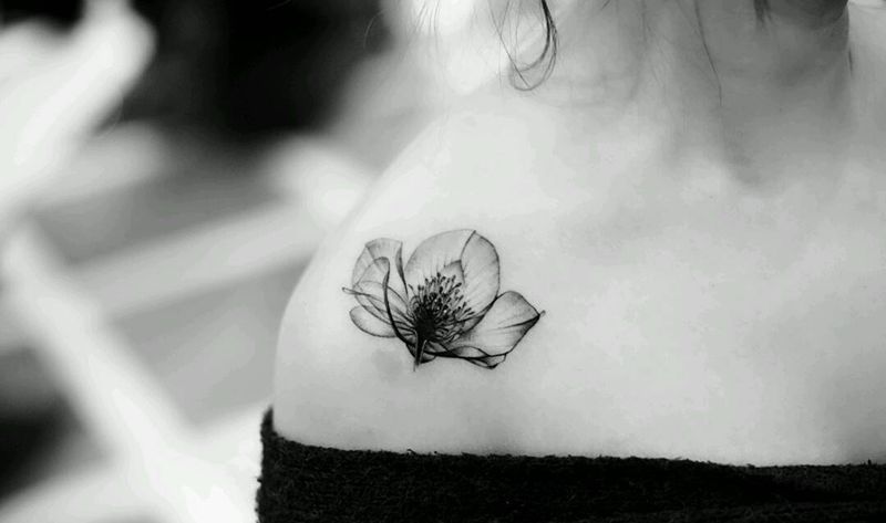 罂粟一朵纹身图片