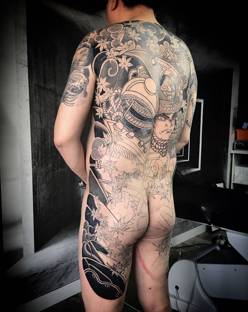 满背作品待续纹身图片_背部纹身图案