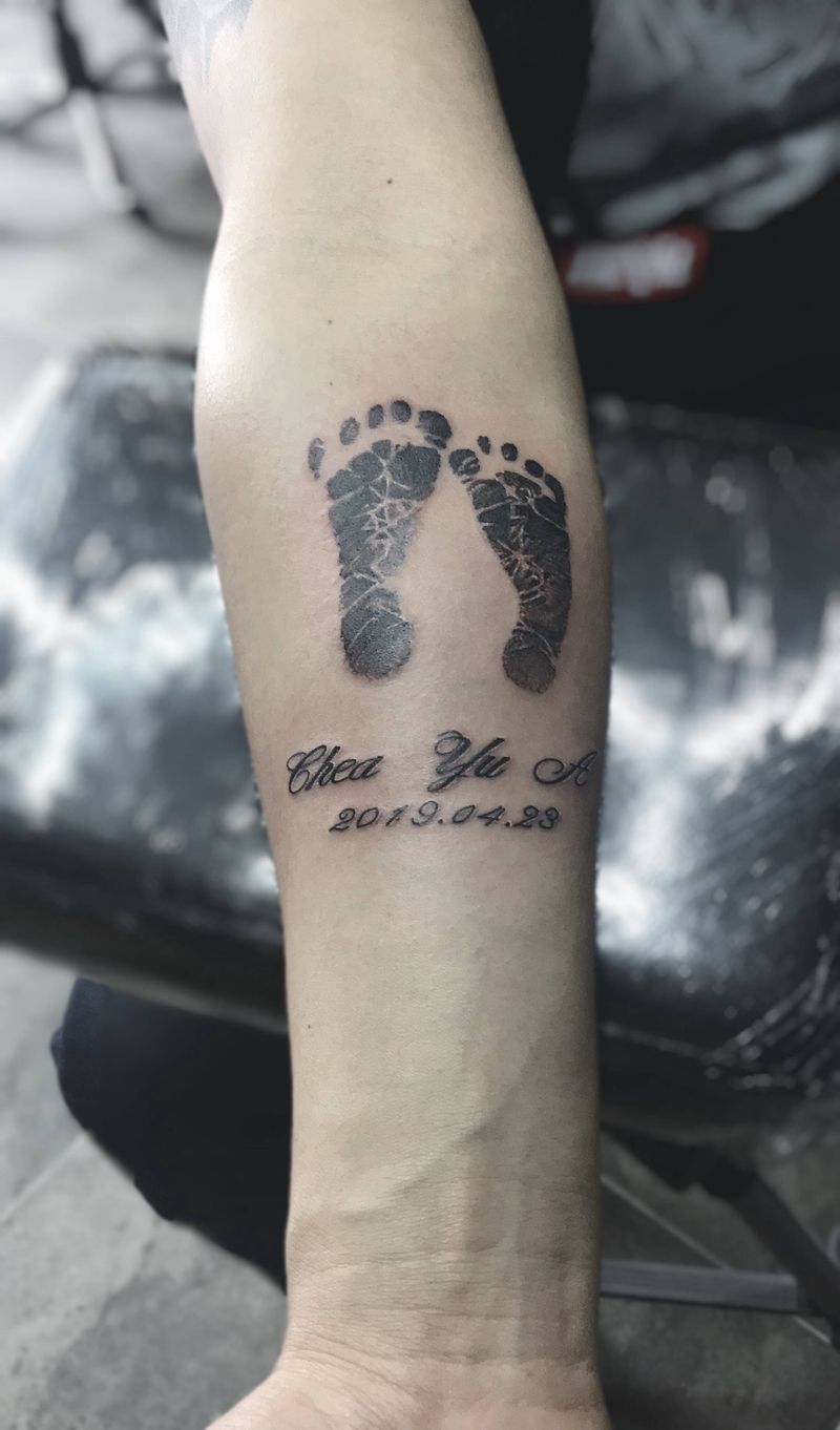 暖爸纹身图片_手臂纹身图案