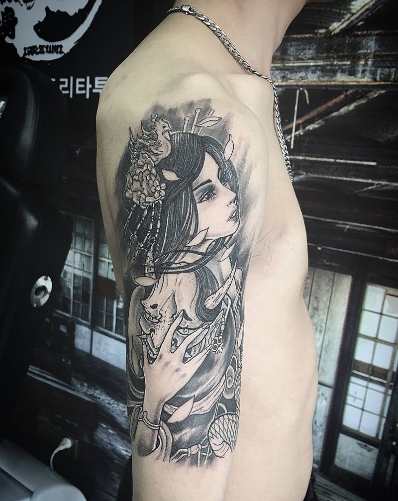 艺妓纹身图片_手臂纹身图案