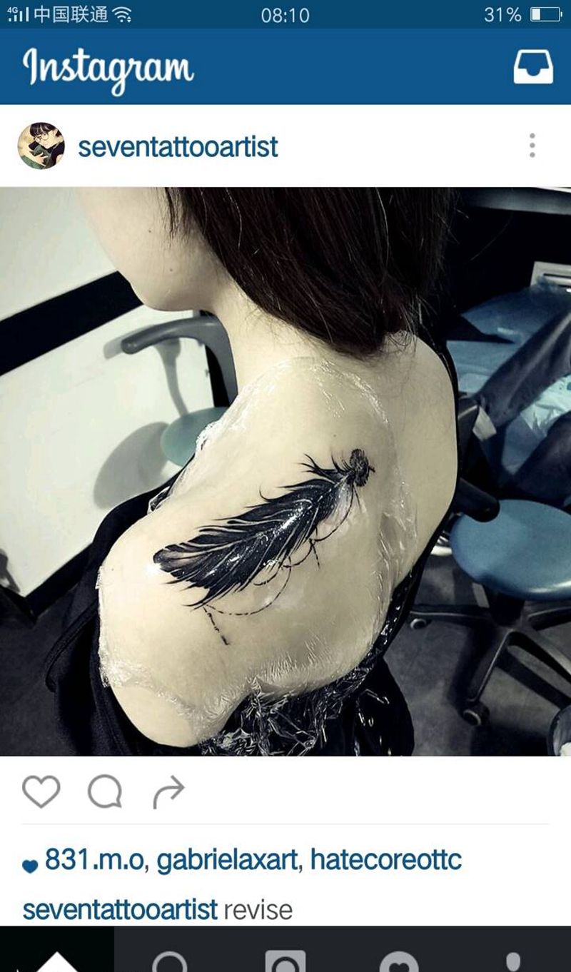 遮盖纹身图片_肩部欧美修改纹身图案