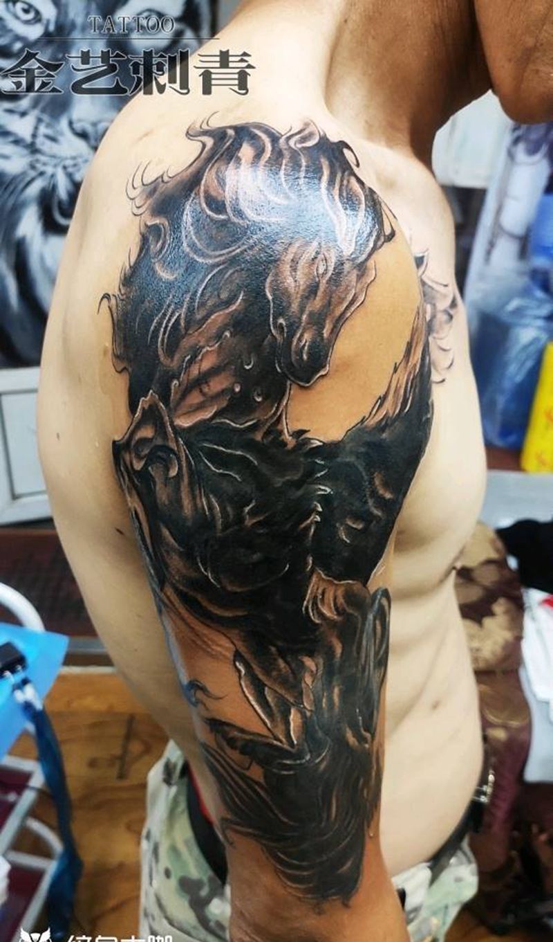 强力覆盖作品，旧纹身图片让我弄纹身图片_手臂纹身图案