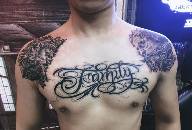 花胸未完纹身图片