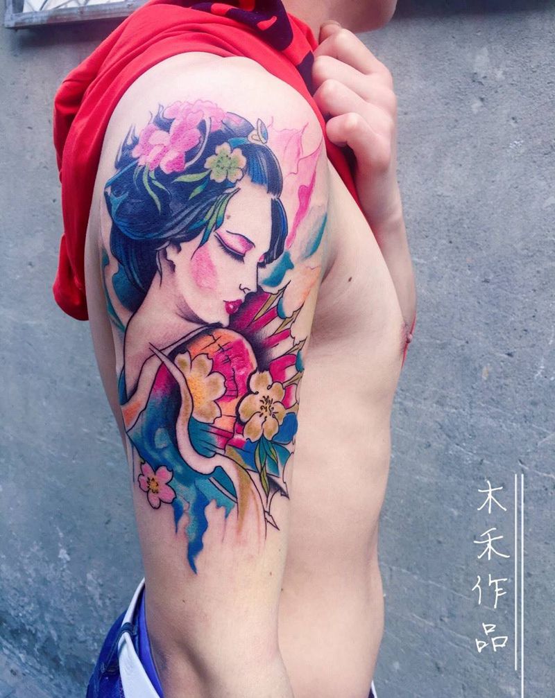 艺妓美女纹身纹身图片