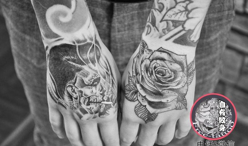 手背纹身图片