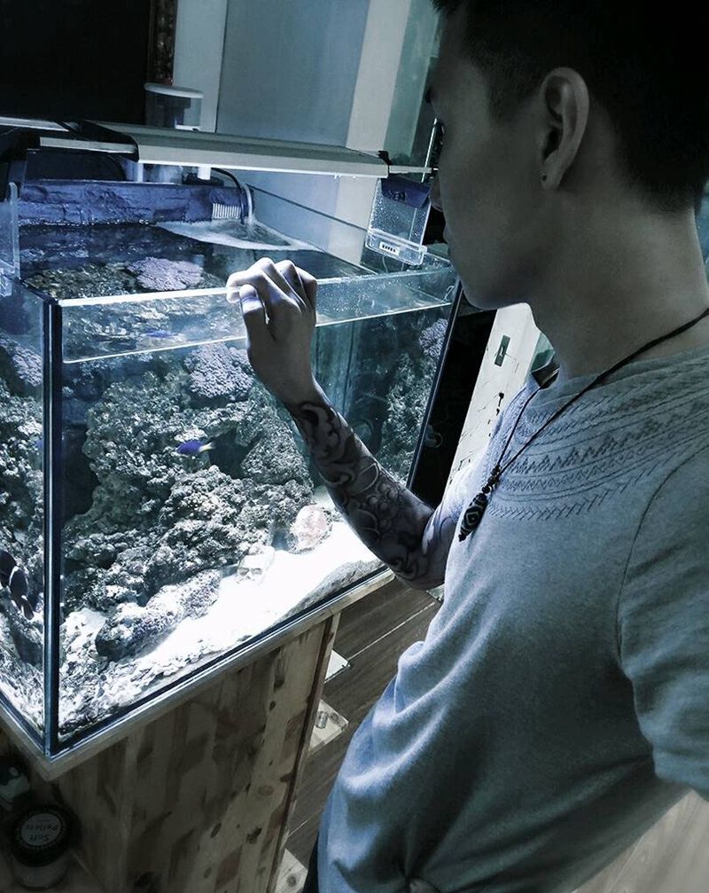 手绘荷与浪的花臂纹身图片_手臂传统国画植物花臂成品手稿纹身图案