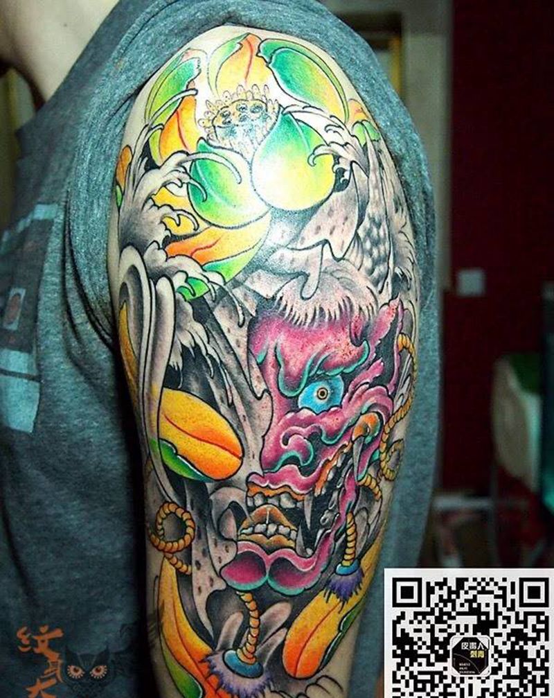 般若纹身图片_鬼神成品胸部手部背部肩部腿部腰部纹身图案
