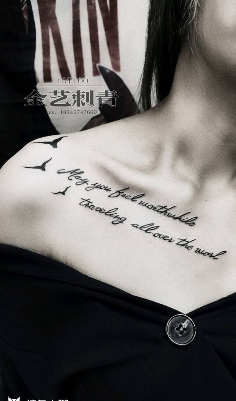 英文纹身图片_肩部纹身图案