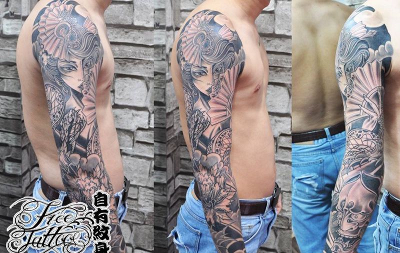 花臂完成纹身图片