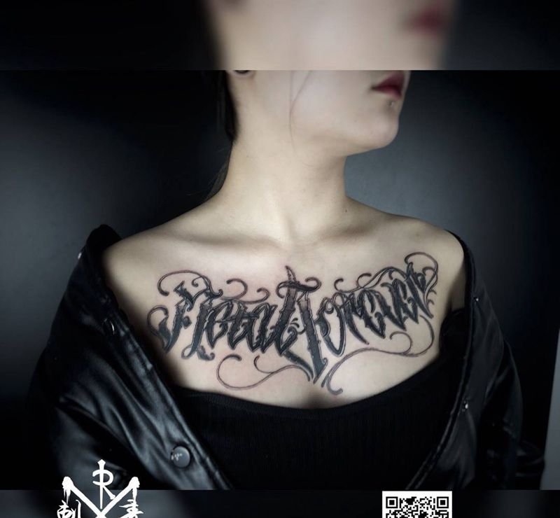 奇卡诺花胸纹身图片