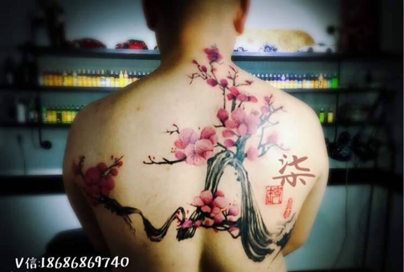 梅花纹身图片