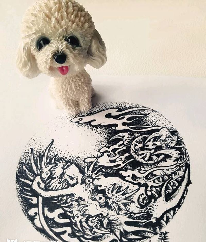 柒龙珠纹身图片_手稿纹身图案