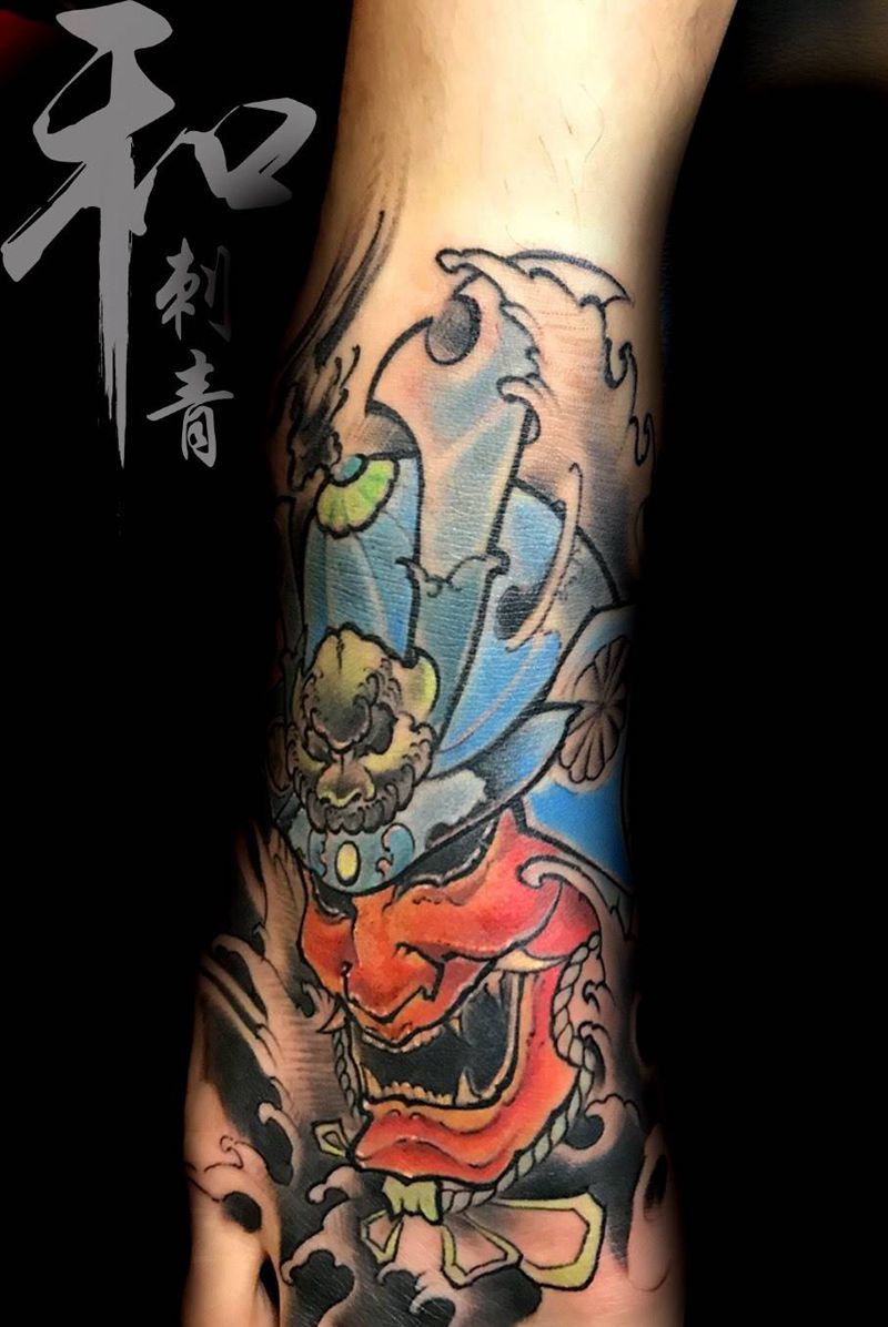 武士头纹身图片