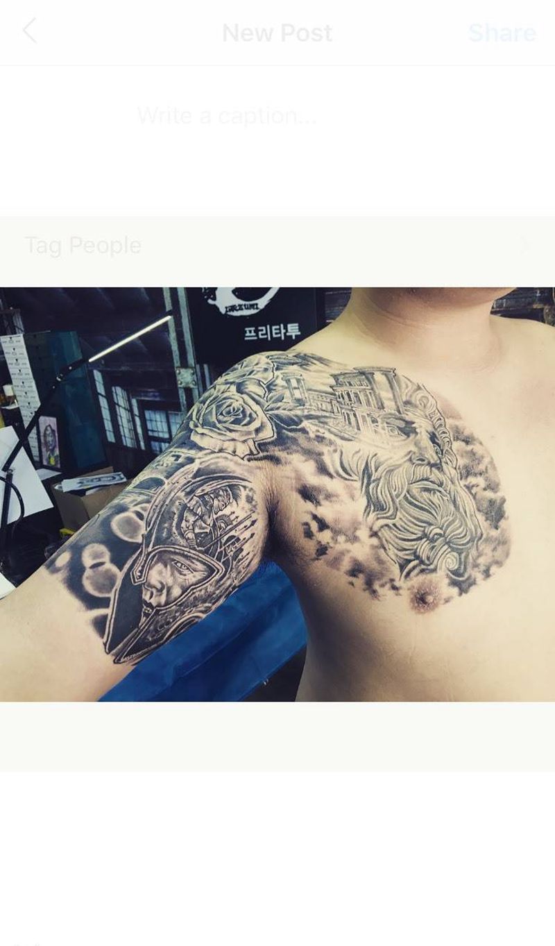 欧美半甲纹身图片