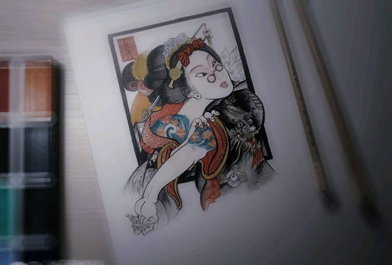 未完手稿纹身图片_传统原创手稿纹身图案