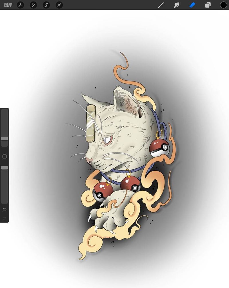 new school纹身图片_手臂New School招财猫纹身图案