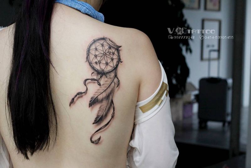 捕梦网纹身图片