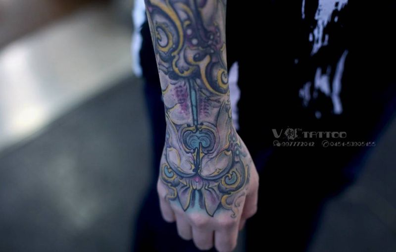 一个需要名字的恢复后作品纹身图片_成品手臂手部欧美写实哈尔滨哈尔滨V刺3D阿V纹身图案