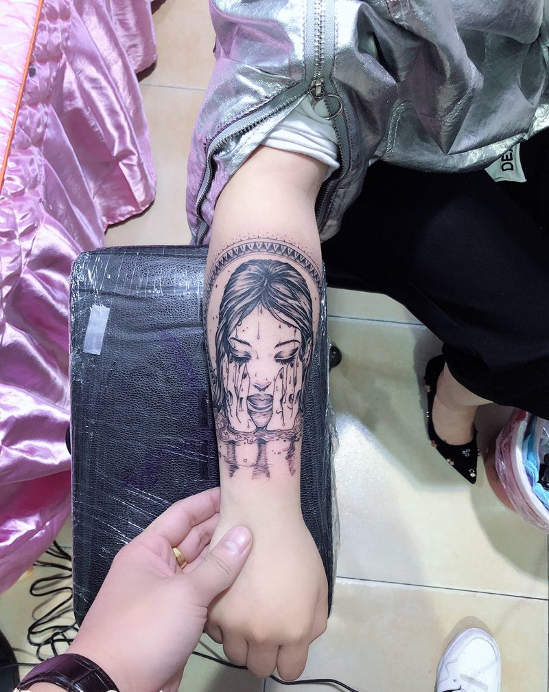 小臂纹身图片_手臂新传统纹身图案