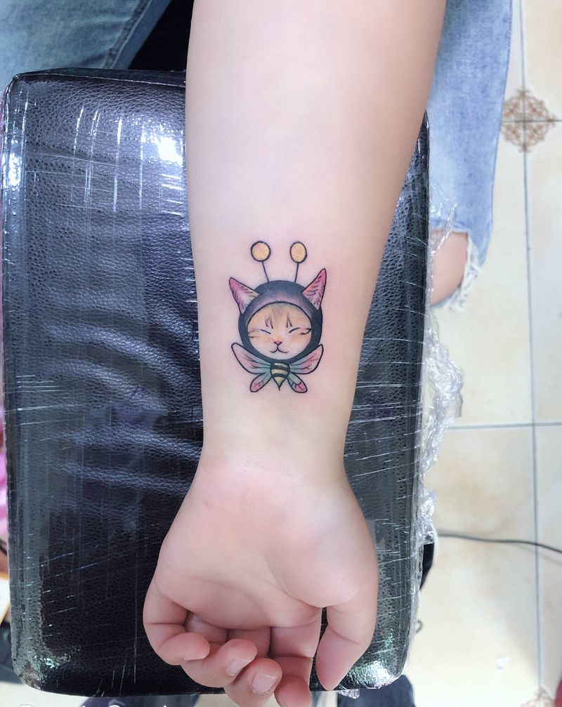 小清新纹身图片_手臂New School纹身图案