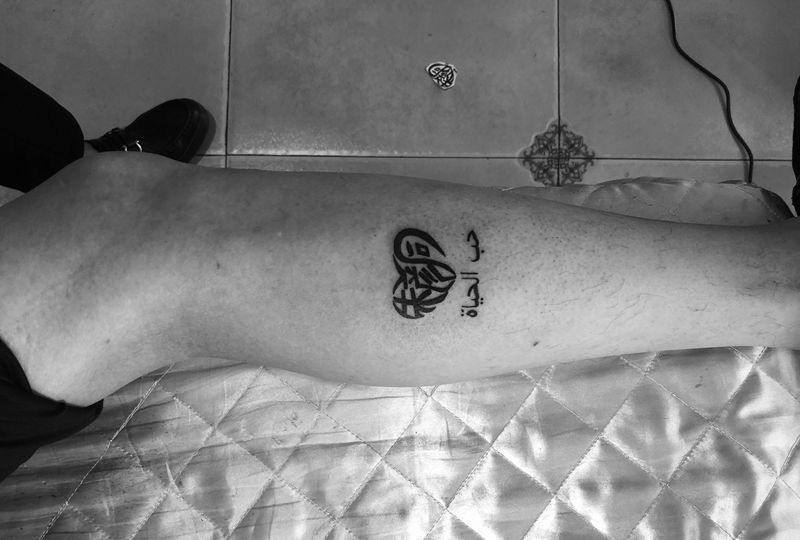 顾客自己设计的纹身图片_腿部图腾纹身图案