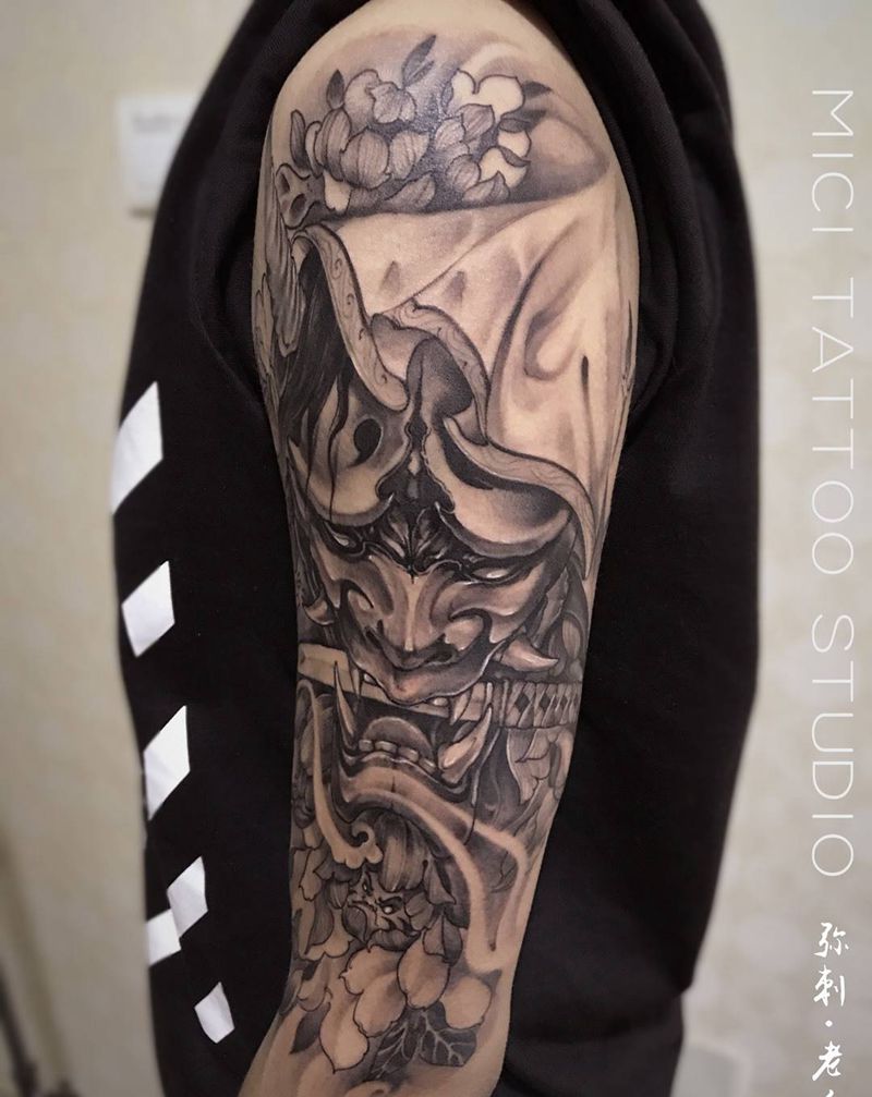 般若纹身图片_般若哈尔滨弥刺手臂习俗鬼神纹身图案