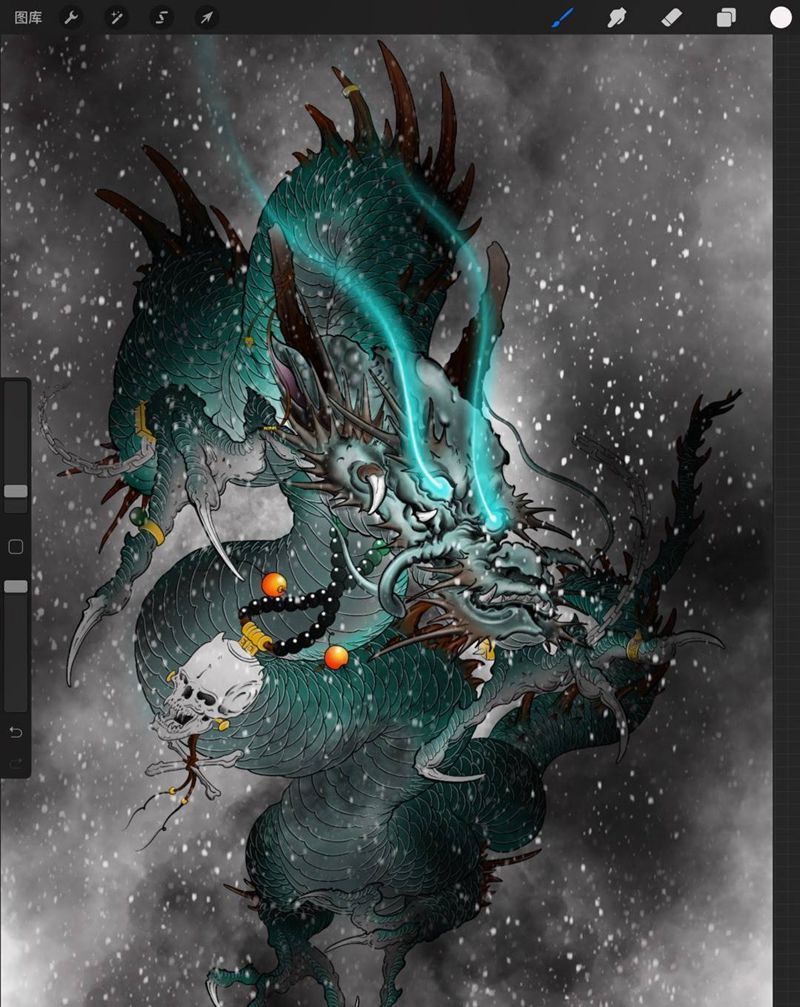 龙稿纹身图片_新传统龙纹身图案