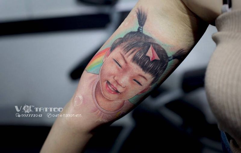孩子肖像作品纹身图片