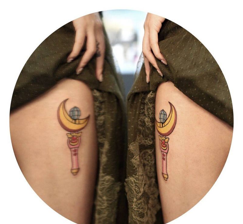 美不美看大腿纹身图片_腿部Old SchoolNew School纹身图案