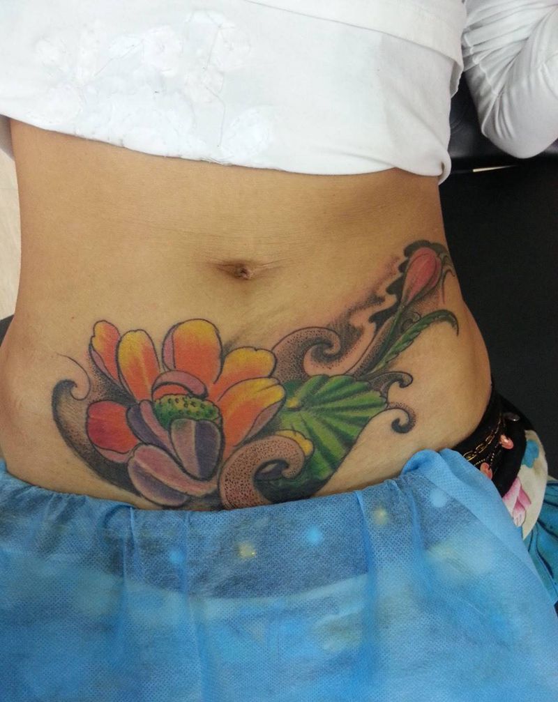 剖腹产遮盖纹身图片