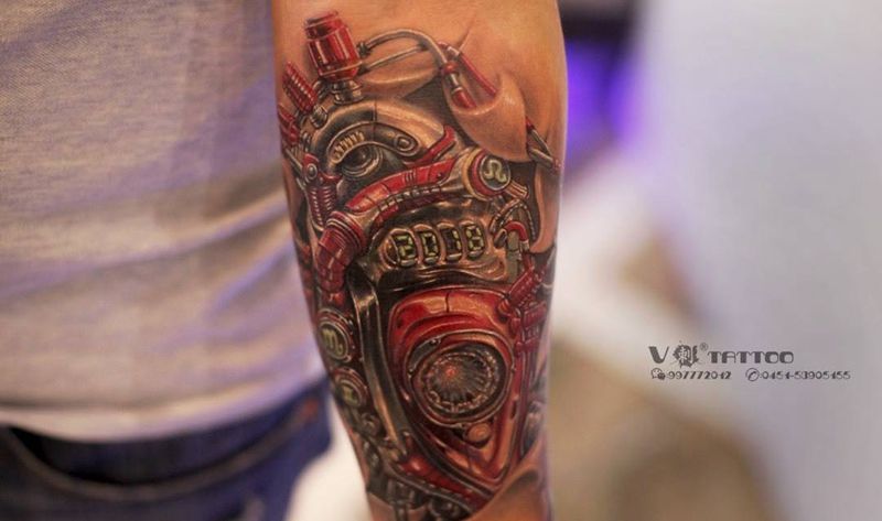 机械心脏！纹身图片_手臂欧美写实心脏机械心脏哈尔滨纹身图案