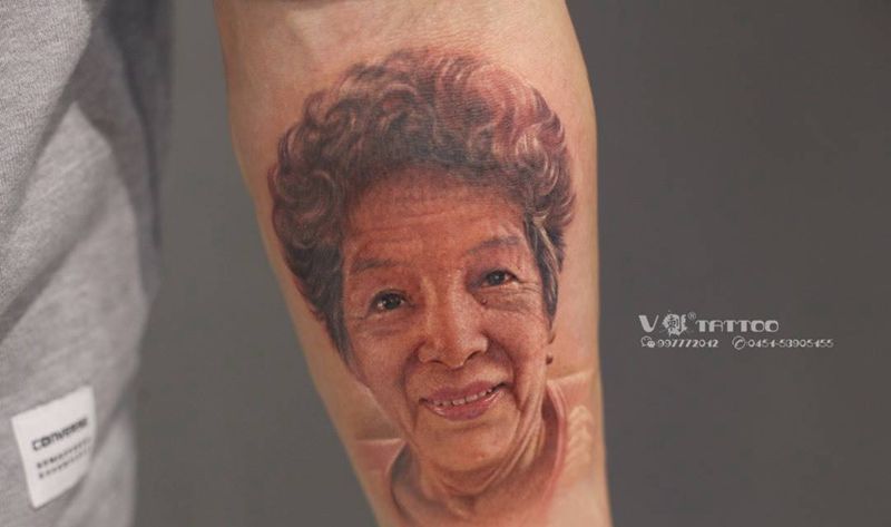 最重要的人！纹身图片_手臂欧美写实肖像照片人物纹身图案