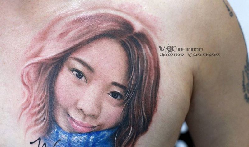 肖像作品！纹身图片_成品肖像写实人物原创V刺 哈尔滨肖像王子阿V作品写实纹身图案