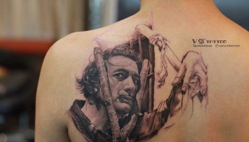 Tattoo by 阿V纹身图片_成品欧美写实阿V作品V刺肖像王子哈尔滨肖像3D写实纹身图案