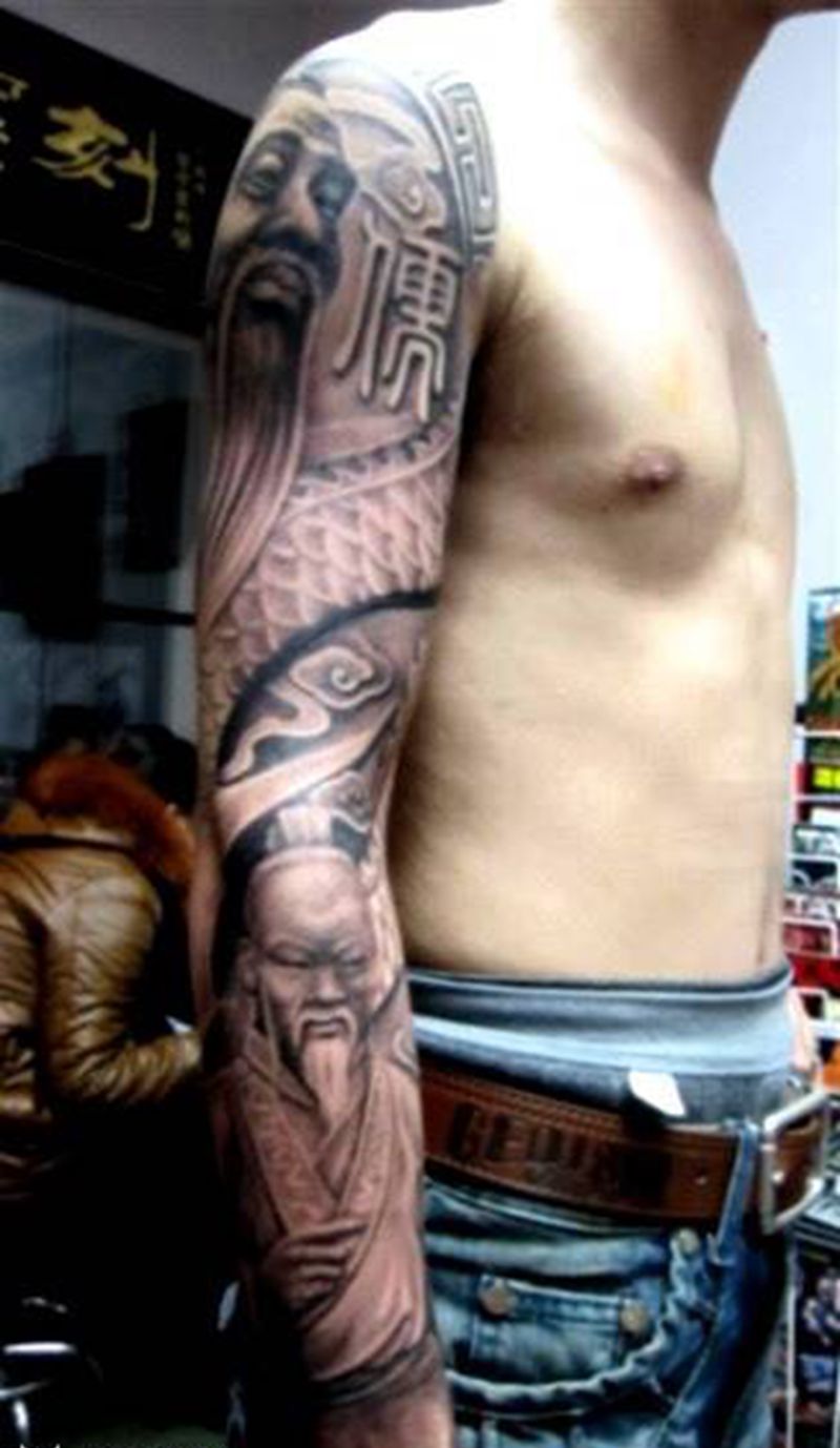 孔孟之道纹身图片