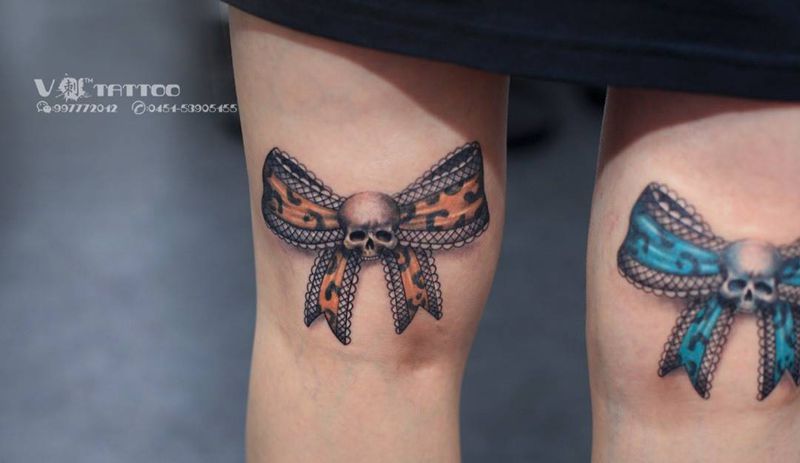 这个位置…疼…纹身图片_成品腿部写实清新原创哈尔滨哈尔滨V刺3D阿V蕾丝纹身图案