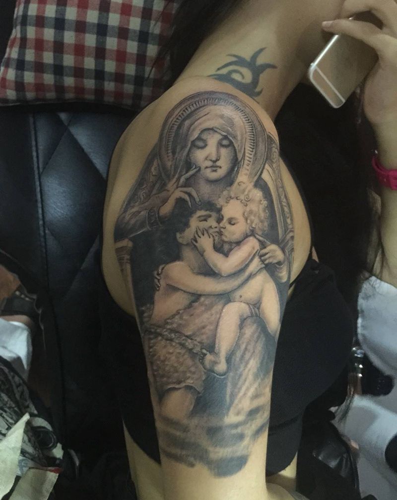 圣母玛利亚纹身图片