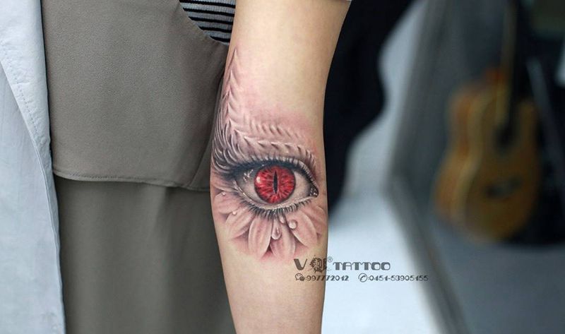 最好不辜负！纹身图片_成品手臂欧美写实原创阿V作品哈尔滨V刺眼睛肖像王子纹身图案