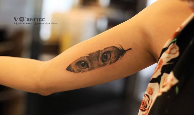 你喜欢不如我喜欢！纹身图片_成品手臂写实原创动物哈尔滨哈尔滨V刺阿V眼睛纹身图案