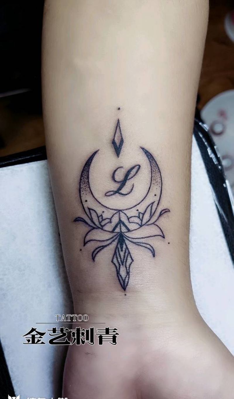 小图加字母纹身图片_手臂点刺几何纹身图案