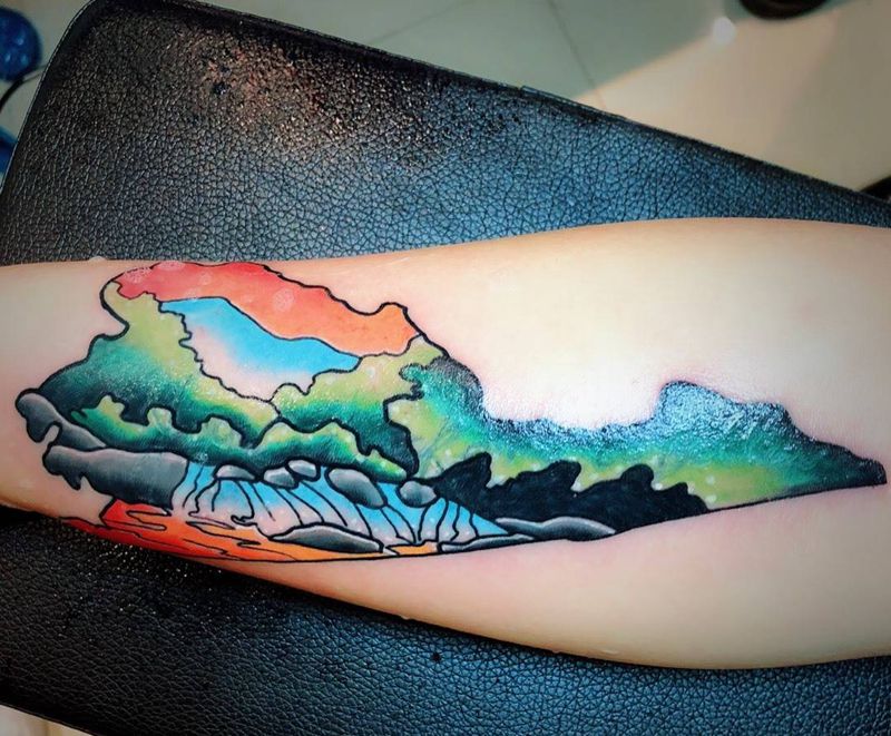 遮盖风景纹身图片