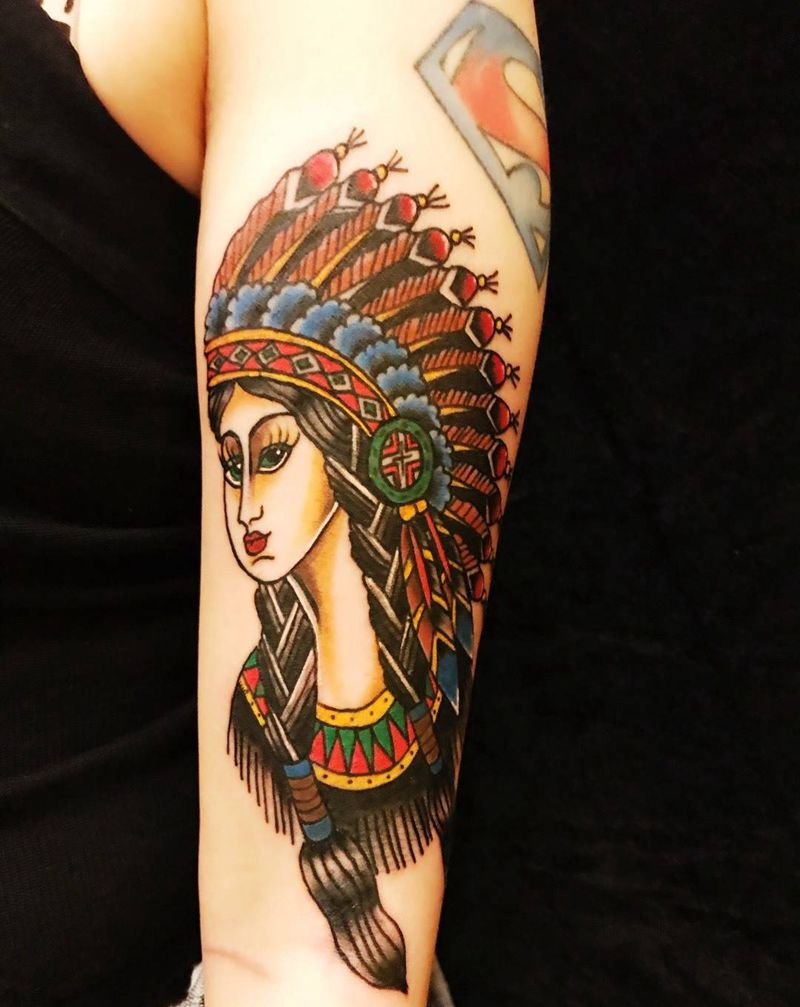 old school纹身图片_成品手臂欧美人物纹身图案