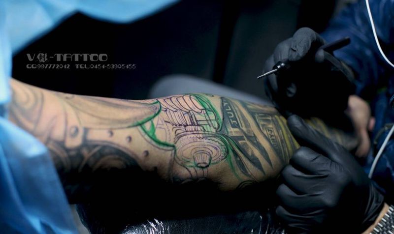 机械写实花臂纹身图片_成品手臂花臂哈尔滨哈尔滨V刺欧美写实机械纹身图案