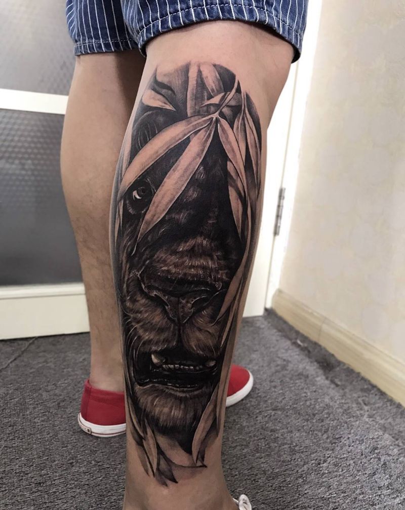 狮子纹身图片_狮子哈尔滨弥刺纹身图案