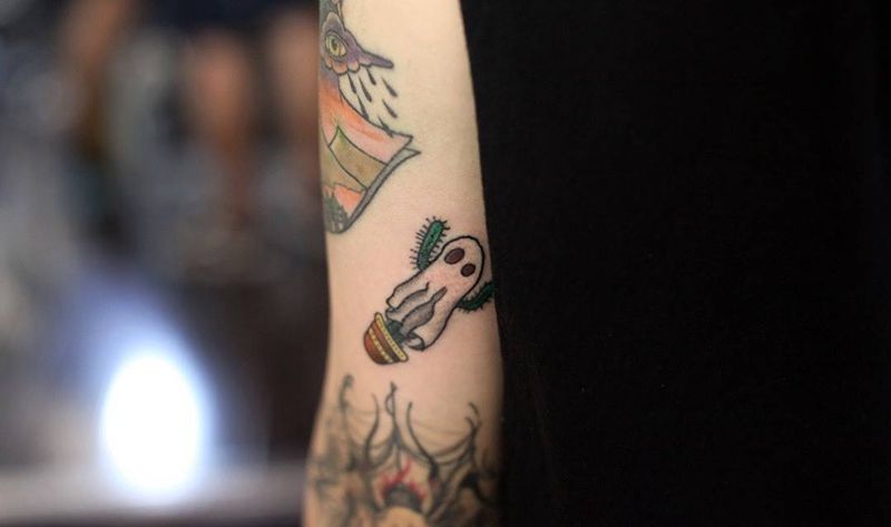 小幽灵school纹身图片_手臂New SchoolOld School纹身图案