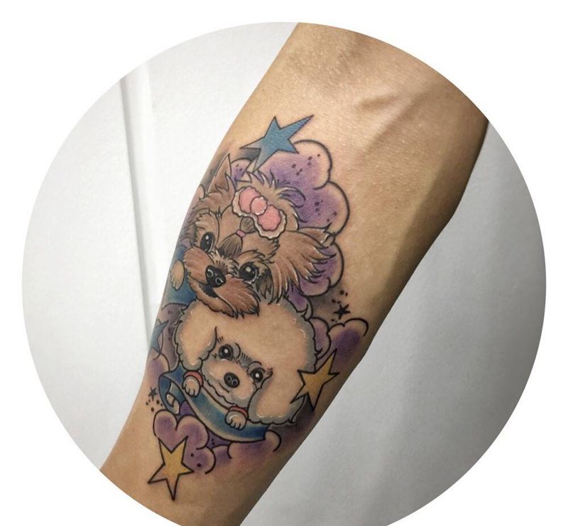 做你的狗纹身图片_手臂Old SchoolNew School纹身图案