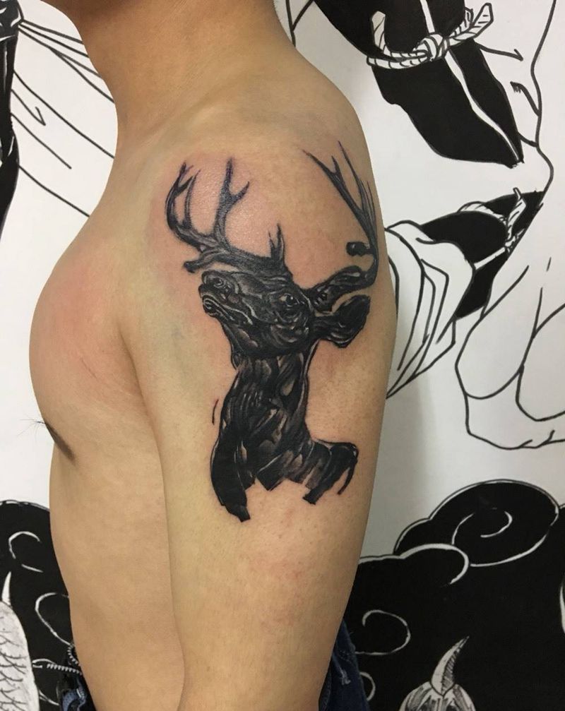 黑鹿纹身图片
