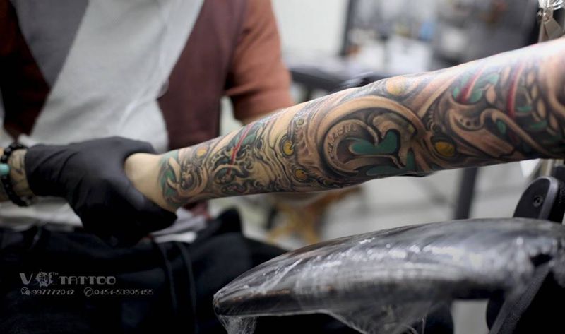 3D欧美花臂！纹身图片_成品欧美V刺 肖像王子阿V作品3D花臂欧美花臂纹身图案